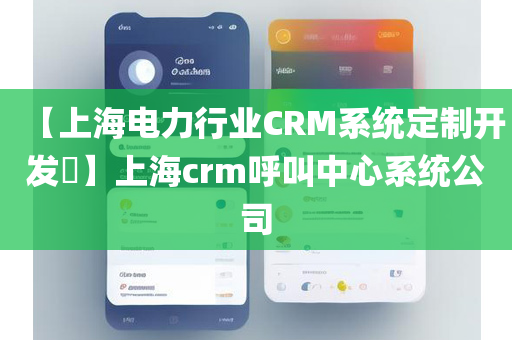 【上海电力行业CRM系统定制开发​】上海crm呼叫中心系统公司