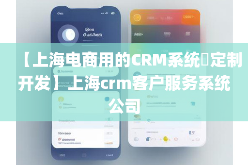 【上海电商用的CRM系统​定制开发】上海crm客户服务系统公司