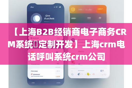 【上海B2B经销商电子商务CRM系统​定制开发】上海crm电话呼叫系统crm公司